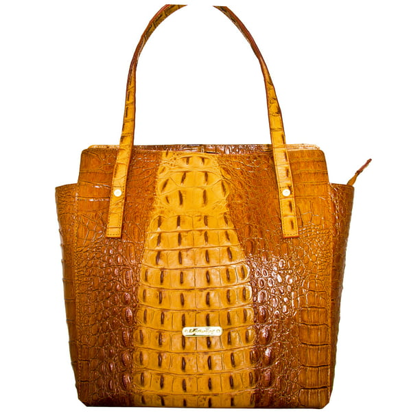 Italian Bag Women's Genuine Leather Full Croc Print Large Hobo Bag Shoulder Bags